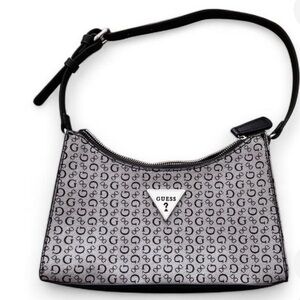 GUESS Monogram Black and Gray Shoulder Bag